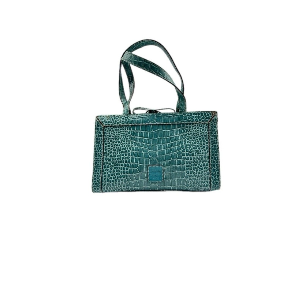 LIZ CLAIBORNE Turquoise Alligator Handbag with Coin Purse EUC V23
